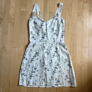 Reformation White and Blue Floral Miso Dress Size 6
